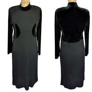 Vintage 90s Black Crush Velvet Liz Claiborne Maxi